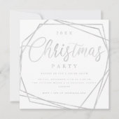 MODERN Script Zilveren Wit Glitter Kerstfeest Kaart