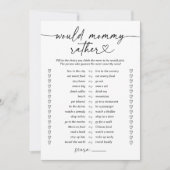 Modern script zou mama liever Baby shower spel Kaart (Voorkant)