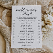 Modern script zou mama liever Baby shower spel Kaart