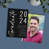 Modern Script Zwart 2024 Foto Afstuderen Aankondiging