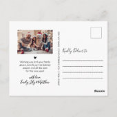 Modern Script Zwart 5 foto Collage Kerstmis Briefkaart (Achterkant)