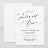 Modern script, zwart, bruiloft repetitie diner kaart (Voorkant / Achterkant)