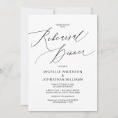 Modern script, zwart, bruiloft-repetitie kaart (Voorkant)