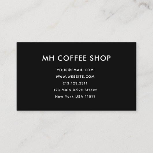 Modern Script Zwart Eenvoudig Klantenkaartje (Achterkant)