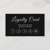 Modern Script Zwart Eenvoudig Klantenkaartje (Voorkant)