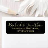 Modern Script Zwart en Goud Bruiloft Etiket (Insitu)