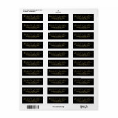 Modern Script Zwart en Goud Bruiloft Etiket (Full Sheet)