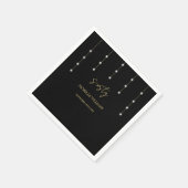 Modern Script Zwart en Goud Party Servet (Hoek)