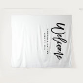 Modern Script Zwart en Wit | Fotohokje Prop Wandkleed (Voorkant (horizontaal))