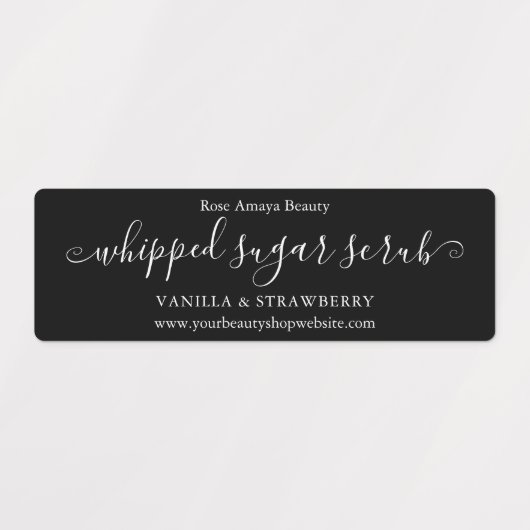 Modern script, zwart en wit horizontaal labels (Design 1)