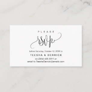 Modern script, zwart font, Party Celebration RSVP Informatiekaartje