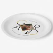 Modern Script Zwart & Goud Tassel Afstudeerder Fot Papieren Bordje (Gekanteld)