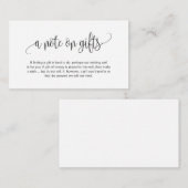 Modern Script, Zwart lettertype, Een notitie over  Informatiekaartje (Voorkant / Achterkant)