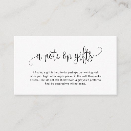 Modern Script, Zwart lettertype, Een notitie over  Informatiekaartje (Voorkant)