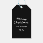 Modern Script Zwart Merry Christmas Custom Cadeaulabel (Voorkant)