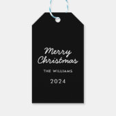 Modern Script Zwart Merry Christmas Custom Cadeaulabel (Achterkant)