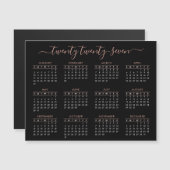 Modern Script Zwart Roos Goud 2025 Kalender (Voorkant / Achterkant)