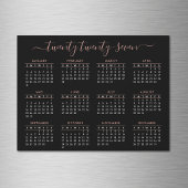 Modern Script Zwart Roos Goud 2025 Kalender