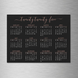 Modern Script Zwart Roos Goud 2025 Kalender