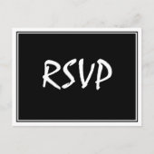 Modern Script Zwart RSVP-Briefkaart Briefkaart (Voorkant)