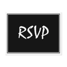Modern Script Zwart RSVP-Briefkaart