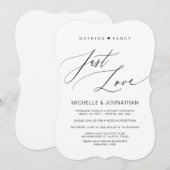 Modern Script, Zwart, Trouw Elopement Ontvangst Kaart (Voorkant / Achterkant)