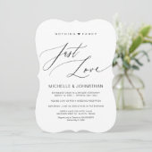 Modern Script, Zwart, Trouw Elopement Ontvangst Kaart (Staand voorkant)