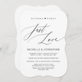 Modern script, zwart, trouwontvluchting receptie kaart (Voorkant / Achterkant)