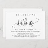 Modern script, zwart, weddenschap kaart (Voorkant / Achterkant)