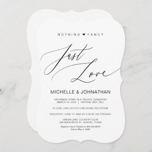 Modern script, zwart, weddenschap kaart (Voorkant / Achterkant)