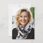 Modern Script Zwart Wit 60e foto verjaardag Kaart (Achterkant)