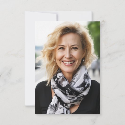 Modern Script Zwart Wit 60e foto verjaardag Kaart (Achterkant)