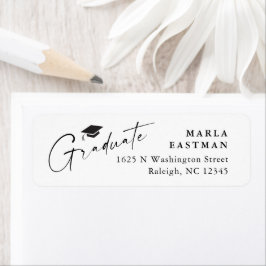 Modern Script Zwart & Wit Afstudeertoespraak Etiket