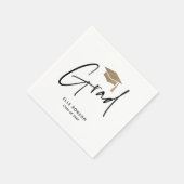 Modern Script Zwart-wit Afstuderen Servet (Hoek)