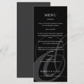 Modern Script Zwart Wit Ampersand Wedding Menu (Voorkant / Achterkant)