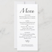 Modern Script Zwart & Wit | Bruiloft Menu Kaart (Voorkant)