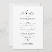 Modern Script Zwart & Wit | Bruiloft Menu Kaart (Voorkant)