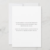Modern Script Zwart-Wit Foto Afstuderen Aankondiging (Achterkant)