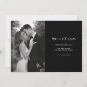 Modern Script Zwart-wit Foto Save the Date (Achterkant)