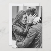 Modern script | Zwart-wit foto terug bruiloft Kaart (Achterkant)