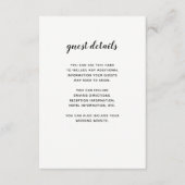 Modern script zwart-wit | Gastinformatie Informatiekaartje (Voorkant)