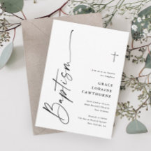 Modern Script Zwart & Wit Geslacht Neutraal Doop