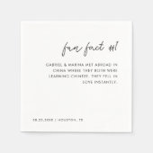 Modern Script Zwart-wit Leuk Fact # 1 Bruiloft Servet (Voorkant)