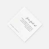 Modern Script Zwart-wit Leuk Fact # 1 Bruiloft Servet (Hoek)