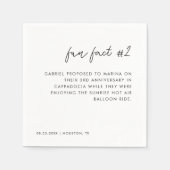 Modern Script Zwart-wit Leuk Fact # 2 Bruiloft Servet (Voorkant)