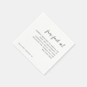 Modern Script Zwart-wit Leuk Fact # 2 Bruiloft Servet (Hoek)