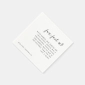 Modern Script Zwart-wit Leuk Fact # 3 Bruiloft Servet (Hoek)