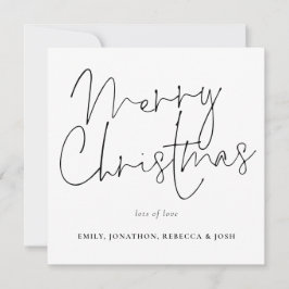 Modern Script Zwart Wit Prettig Kerstfeest Notitiekaartje