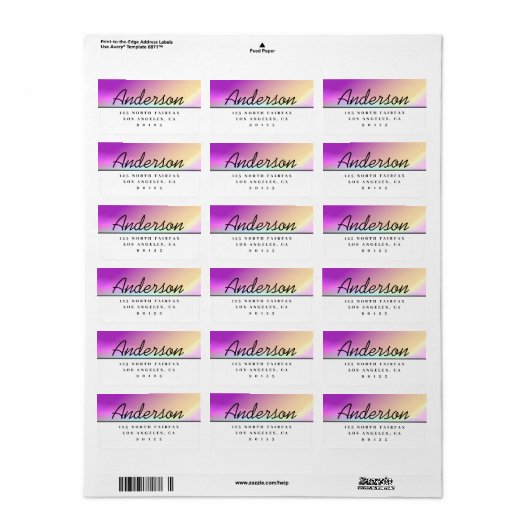 Modern Script zwart-wit retouradres Etiket (Full Sheet)