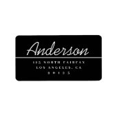 Modern Script zwart-wit retouradres Etiket (Voorkant)